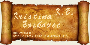 Kristina Bošković vizit kartica